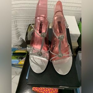 Nina Silver Rhinestone Clear-Heal Sandal